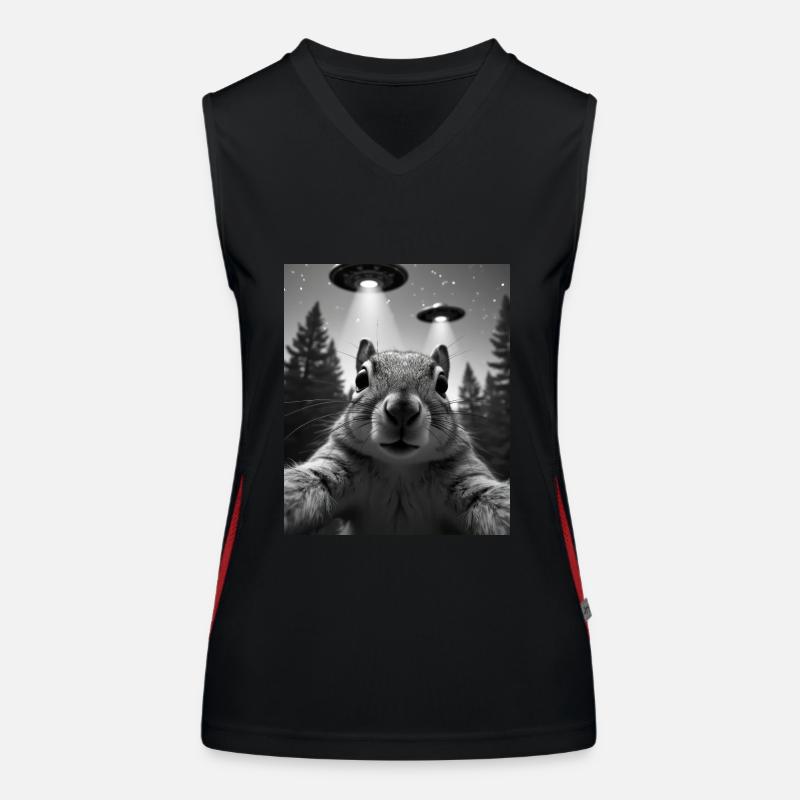 UFO Funny Squirrel Women's Functional Contrast Tank Top