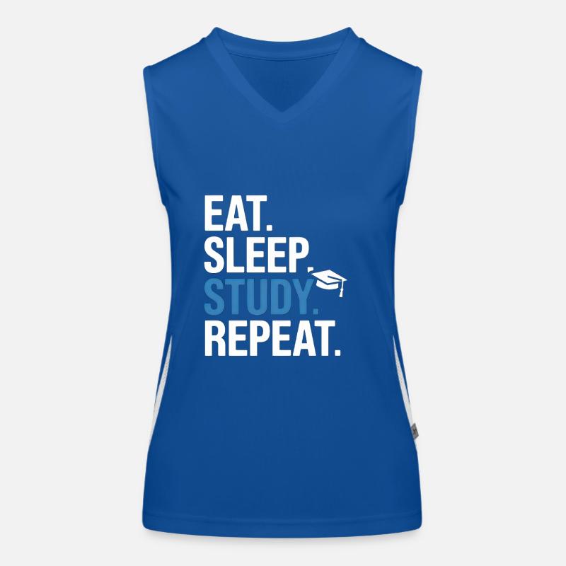 Eat Sleep Study Repeat Women's Functional Contrast Tank Top