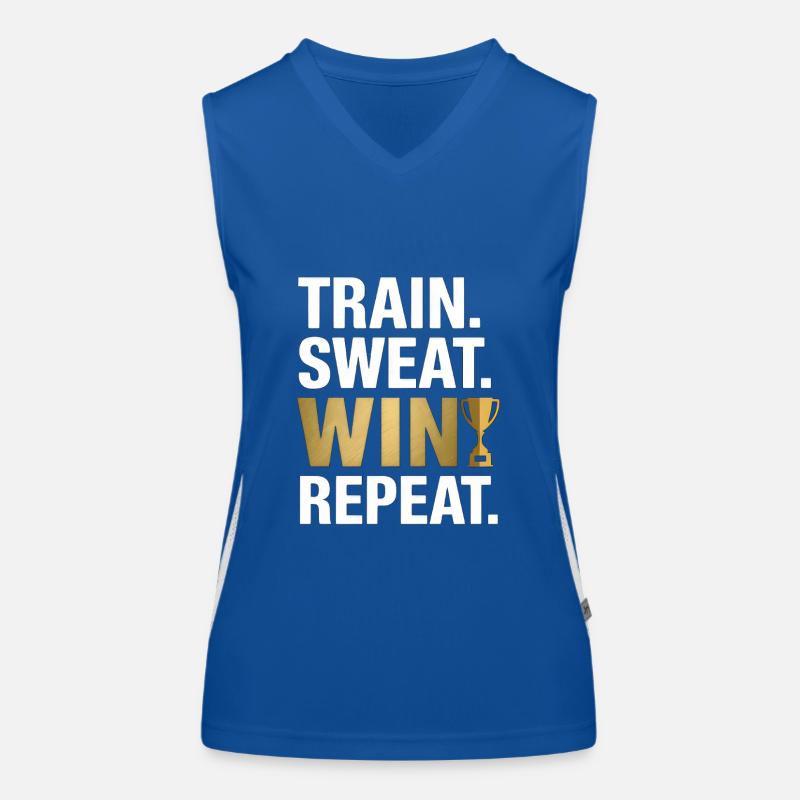 Train Sweat Win Repeat Funktionelles Kontrast-Tank Top für Frauen