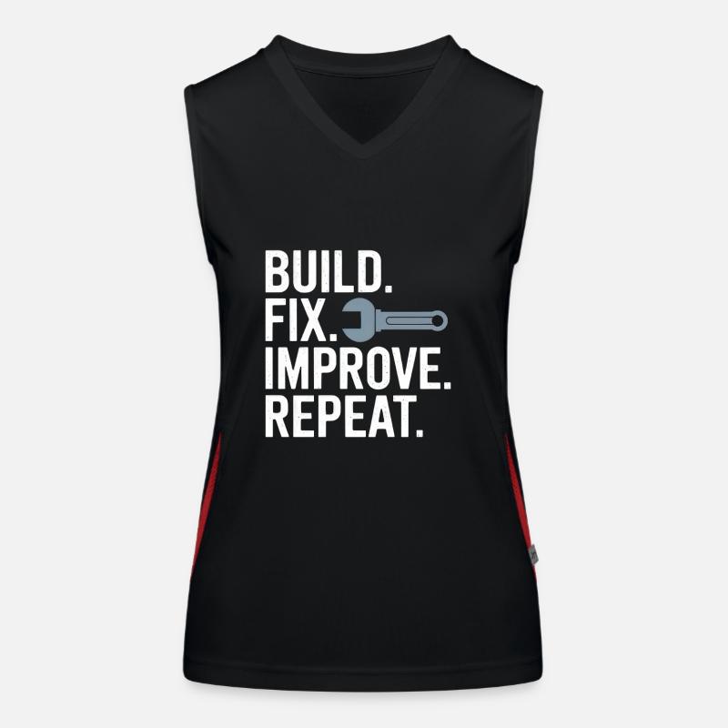 Build, Correctif, Améliorer, Répéter Débardeur respirant contrasté Femme
