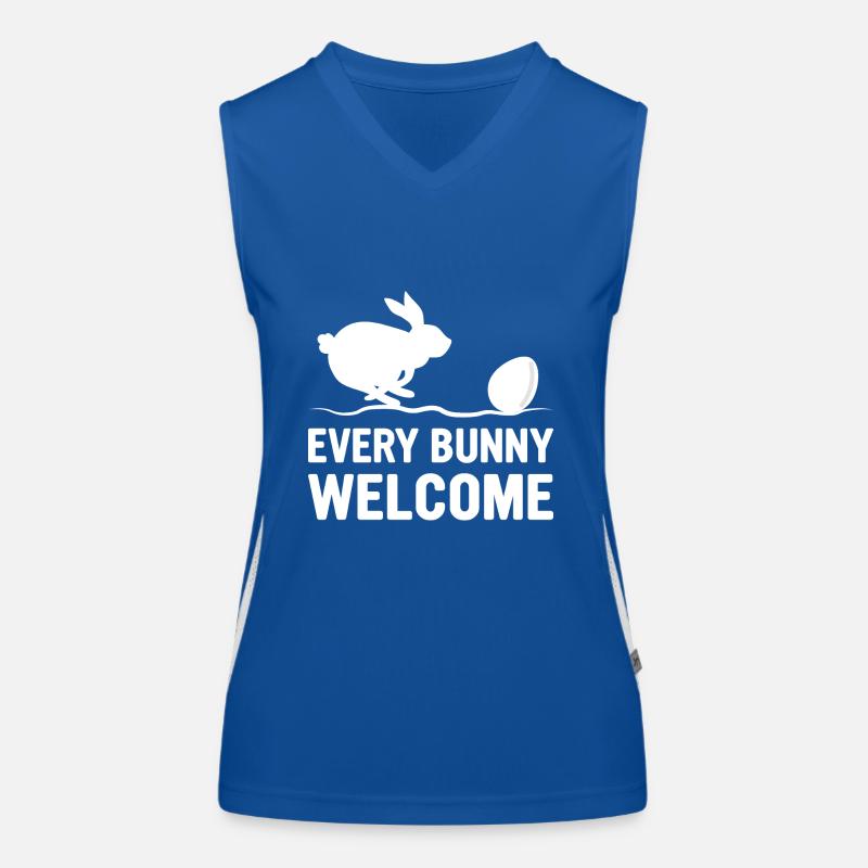 Every Welcome Easter Day Egg Hunt Animal Lover Women's Functional Contrast Tank Top