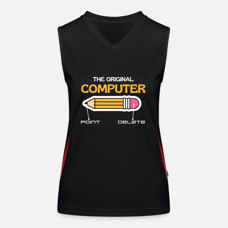 Der ursprüngliche Computer, Retro-Computerliebhaber Funktionelles Kontrast-Tank Top für Frauen