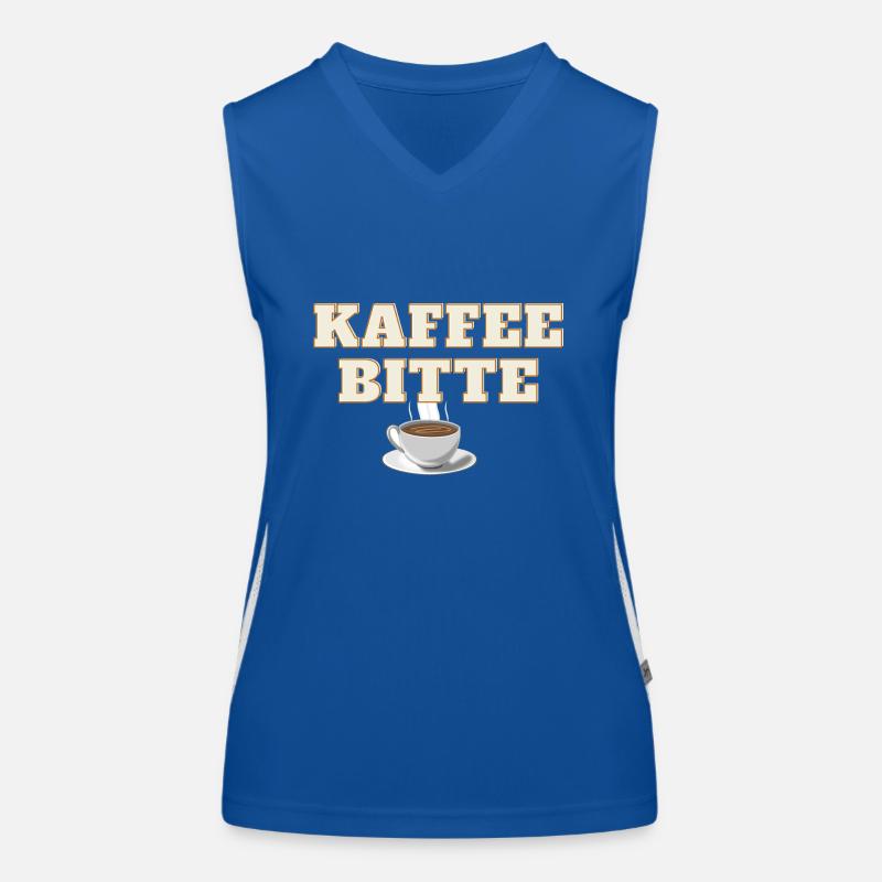 Kaffee Bitte Funktionelles Kontrast-Tank Top für Frauen