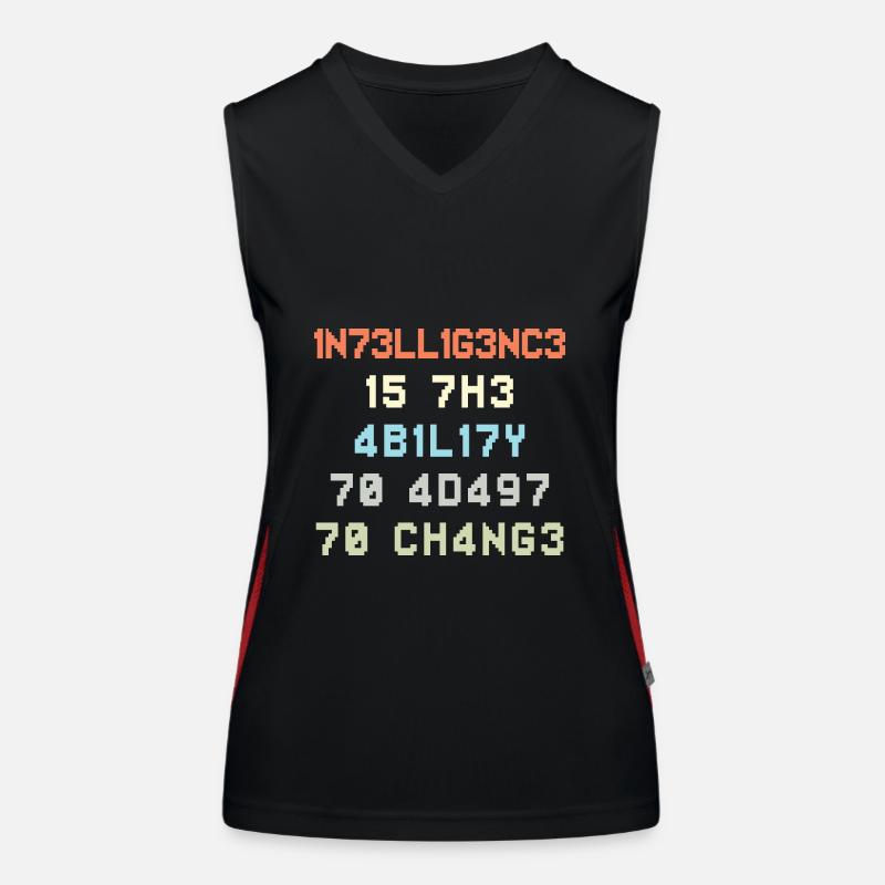 Change Intelligence Leet Leetspeak Women's Functional Contrast Tank Top