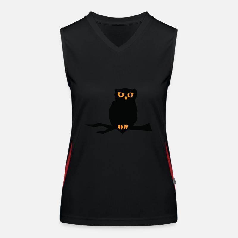 Halloween Eule Funktionelles Kontrast-Tank Top für Frauen