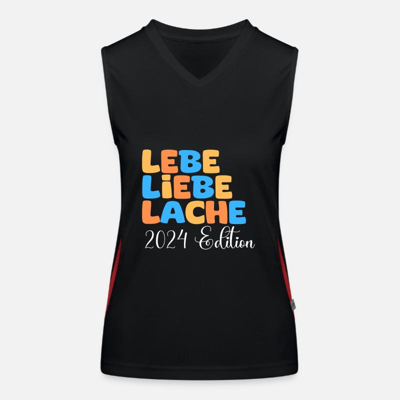 Lebe Liebe Lache 2024 Edition Funktionelles Kontrast-Tank Top für Frauen