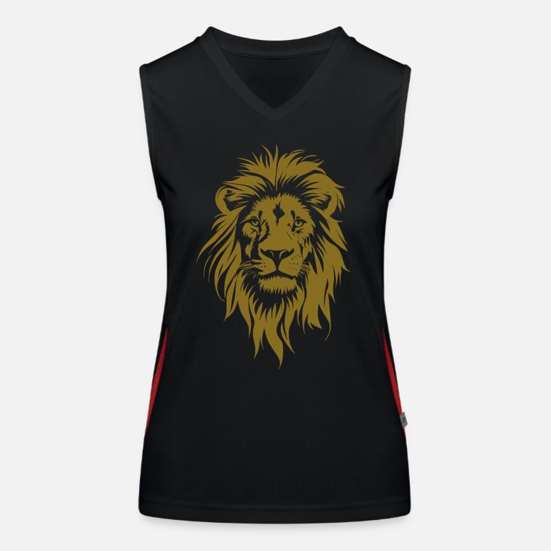 Visage de lion doré Débardeur respirant contrasté Femme