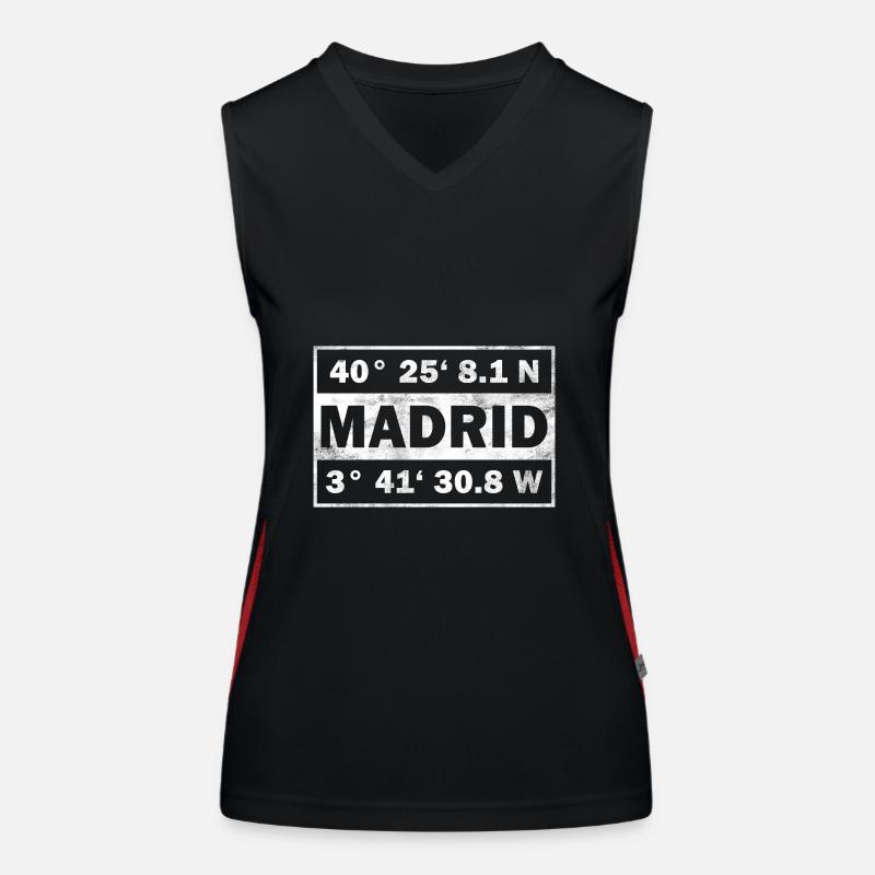 Madrid coordinates Spain Madrid Women's Functional Contrast Tank Top
