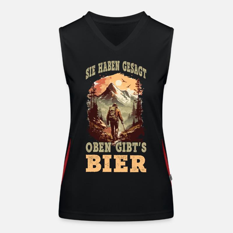 Wandern Bier Wanderer Berge Bergsteigen Klettern Funktionelles Kontrast-Tank Top für Frauen