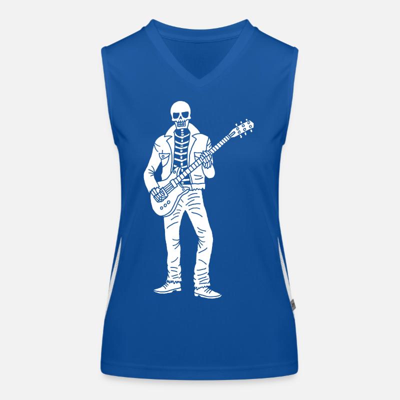 Squelette guitariste (blanc) Débardeur respirant contrasté Femme