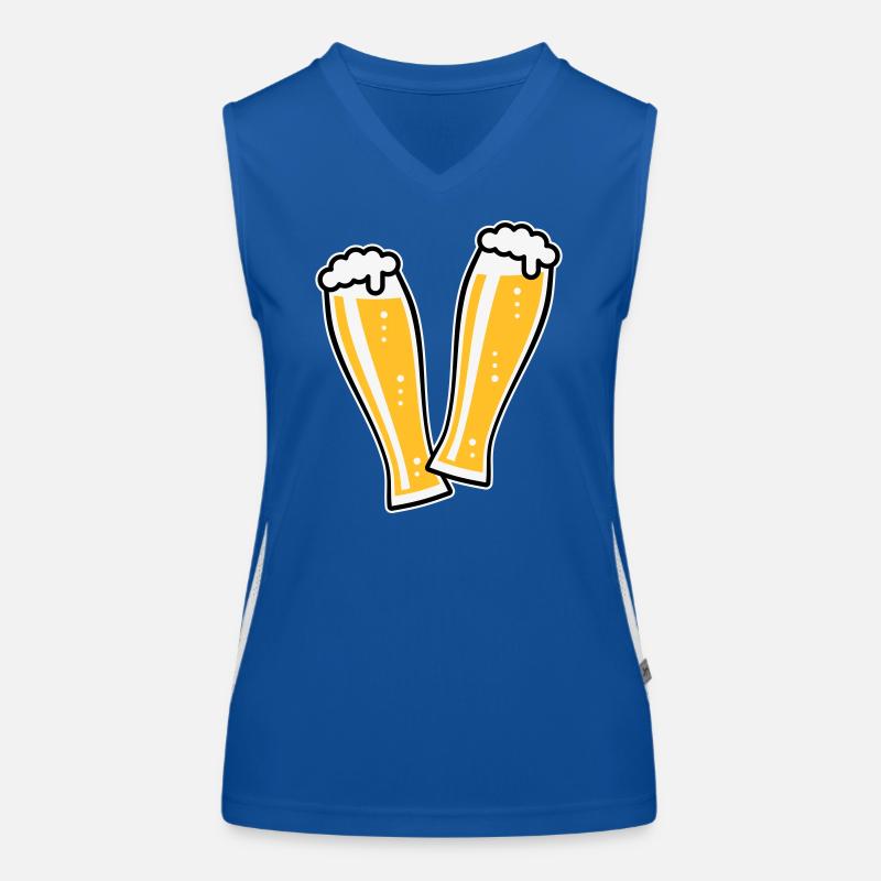 2 Weißbiergläser Stoßen An (Bier Weizenbier / 3C) Funktionelles Kontrast-Tank Top für Frauen
