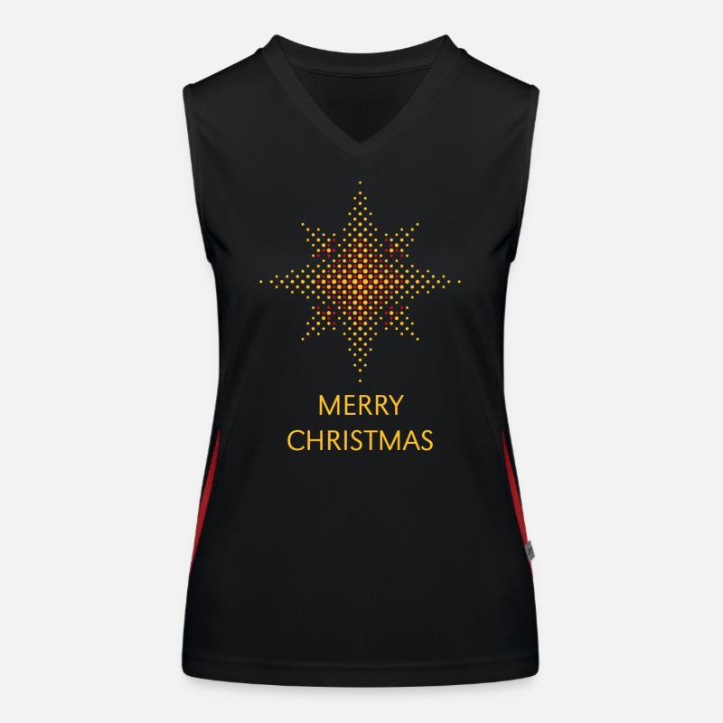 Joyeux Noël (Points de Noël étoiles / Or) Débardeur respirant contrasté Femme