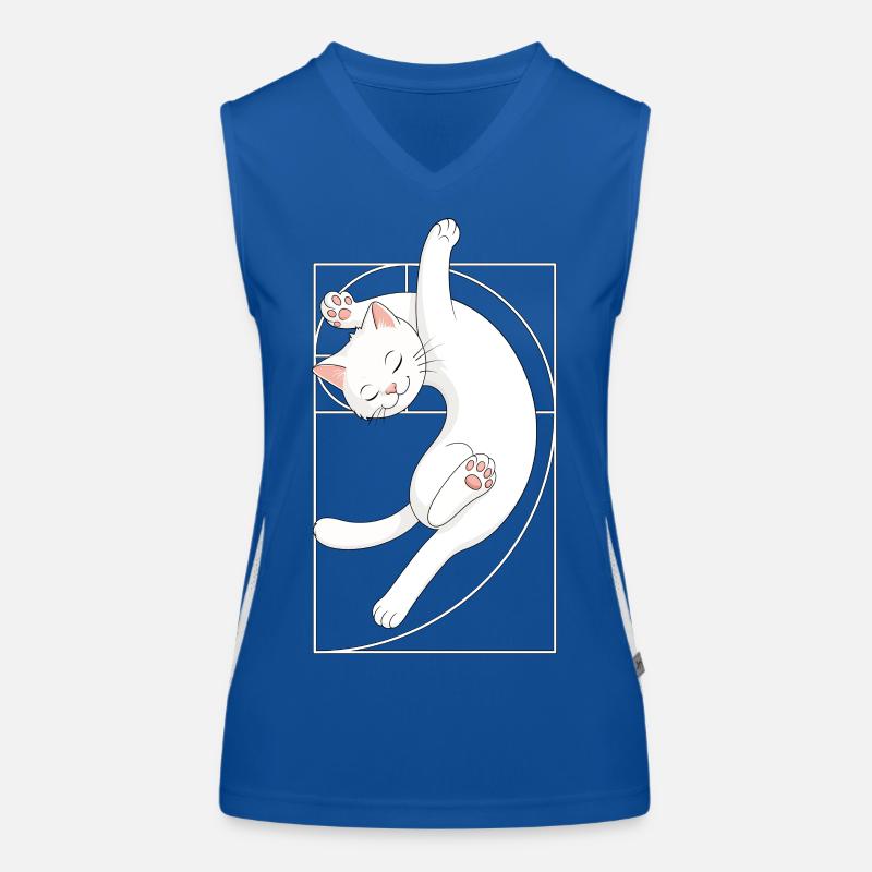 Chat en spirale de Fibonacci Débardeur respirant contrasté Femme