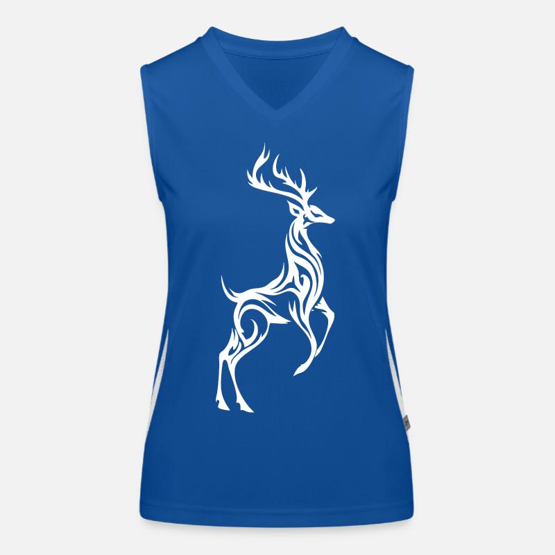 Wilder Hirsch-Silhouette Funktionelles Kontrast-Tank Top für Frauen