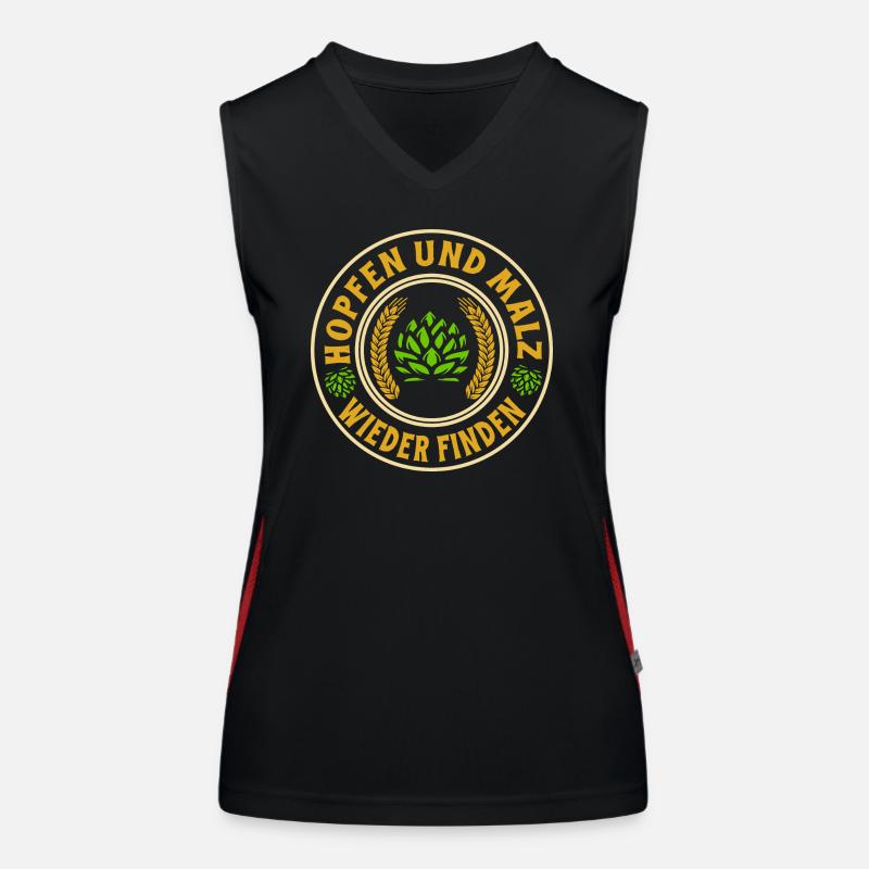 Finding hops and malt again beer lovers saying Women's Functional Contrast Tank Top
