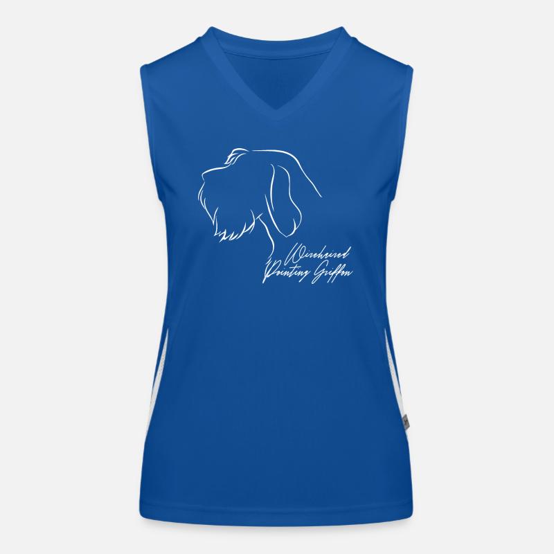 Wirehaired Pointing Griffon Profil Hunde Jagdhund Funktionelles Kontrast-Tank Top für Frauen
