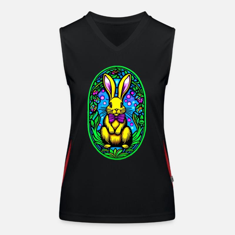 Lapin de Pâques Style Vitrail Débardeur respirant contrasté Femme