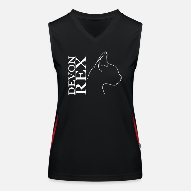 Devon Rex Profile Cat Cat Wilsigns Women's Functional Contrast Tank Top