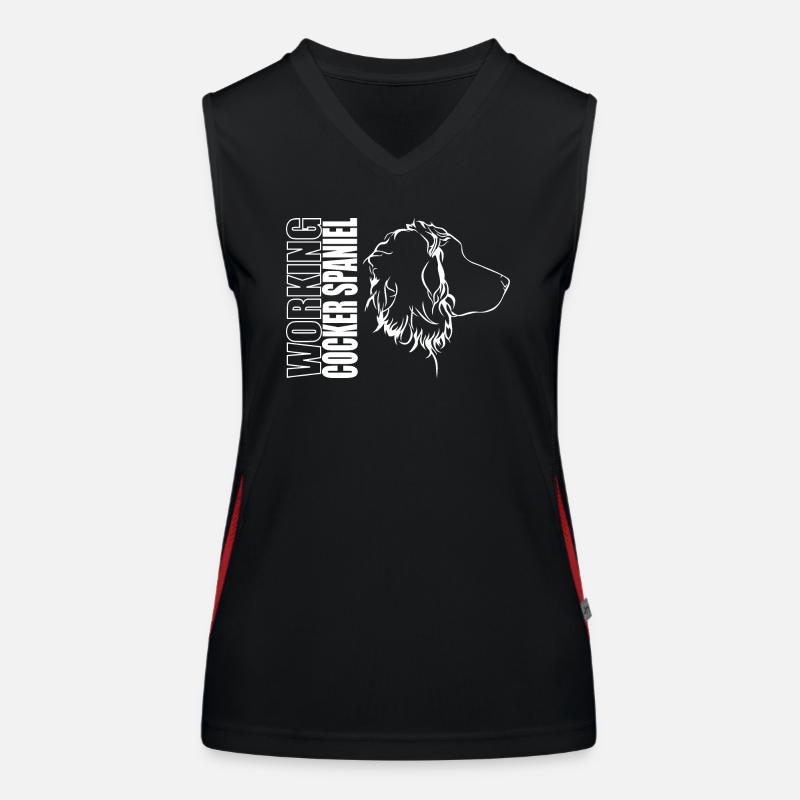 WORKING COCKER SPANIEL Profile Dogs Dog Wilsigns - Women's Functional Contrast Tank Top - black/red