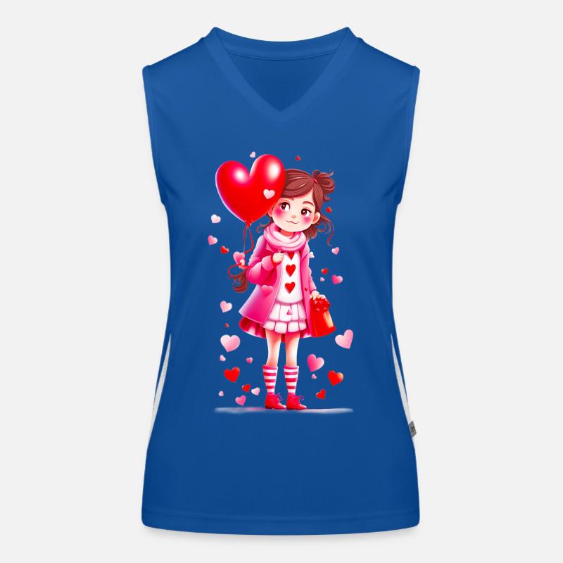 Kleines Mädchen mit Herzen 02 Funktionelles Kontrast-Tank Top für Frauen