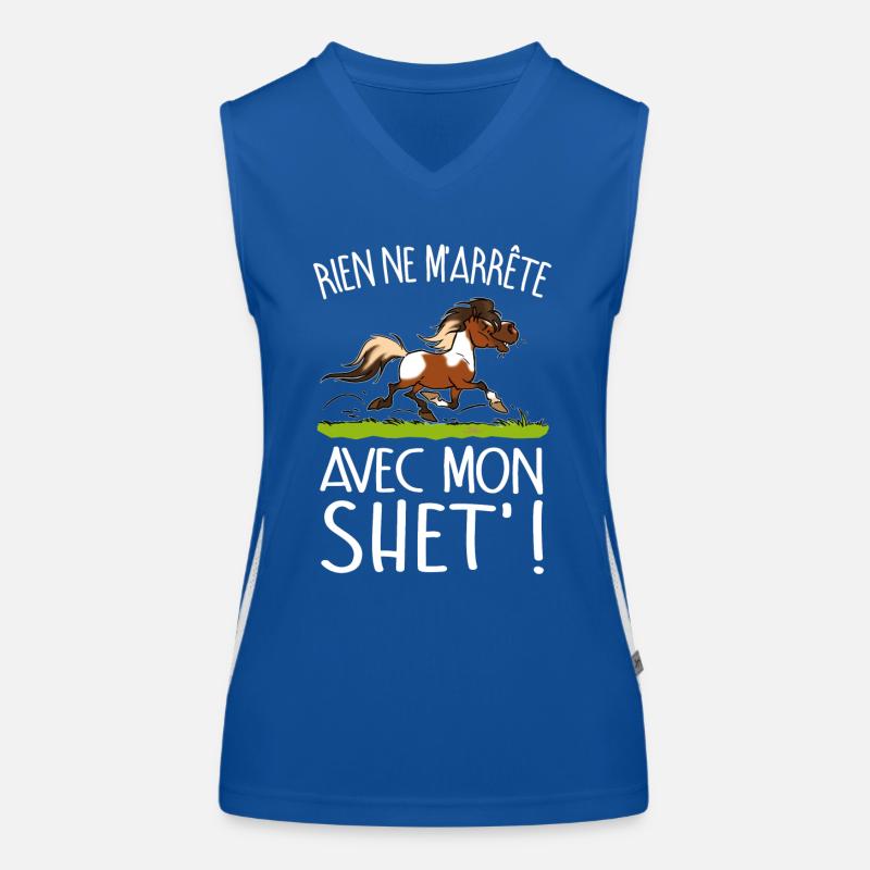 Poney shet pie (texte blanc) Débardeur respirant contrasté Femme