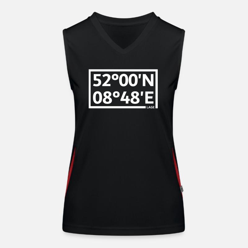 Location coordinates Women's Functional Contrast Tank Top