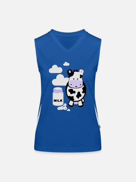 kuh milk - Women's Functional Contrast Tank Top - royal/white - Front
