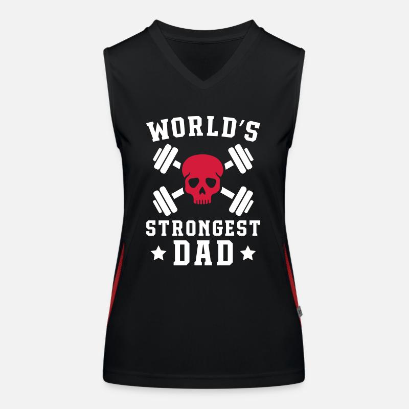 World's strongest dad - Women's Functional Contrast Tank Top - black/red