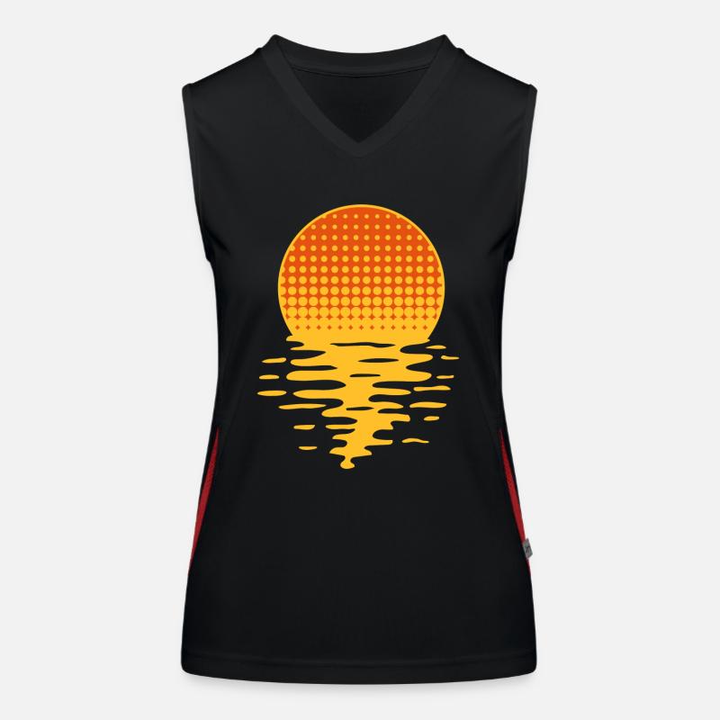 soleil vacances mer vacances eau le coucher Débardeur respirant contrasté Femme