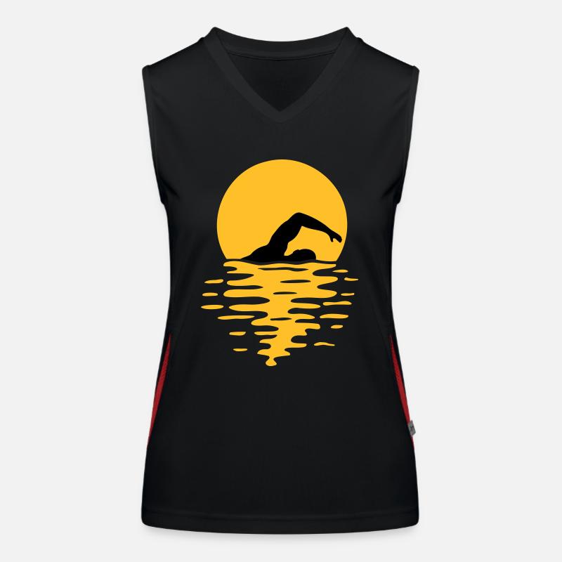 Meer Sonne Schwimmer Funktionelles Kontrast-Tank Top für Frauen