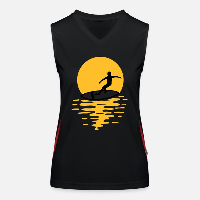 Sonne Abend Surfer Funktionelles Kontrast-Tank Top für Frauen