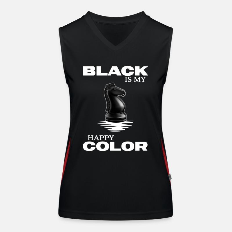 échecs, le noir est ma couleur heureuse juneteenth Débardeur respirant contrasté Femme