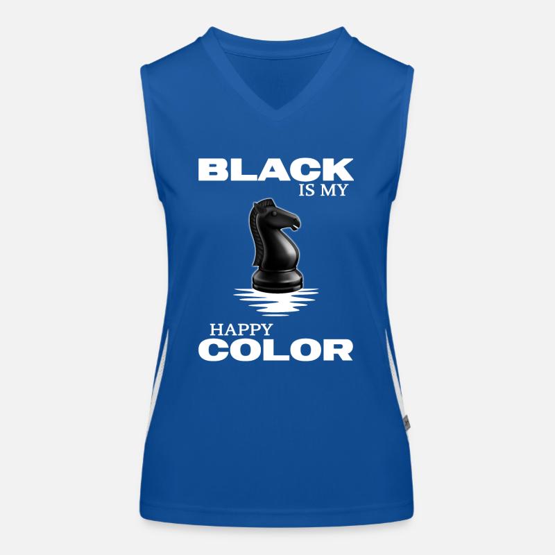 échecs, le noir est ma couleur heureuse juneteenth Débardeur respirant contrasté Femme