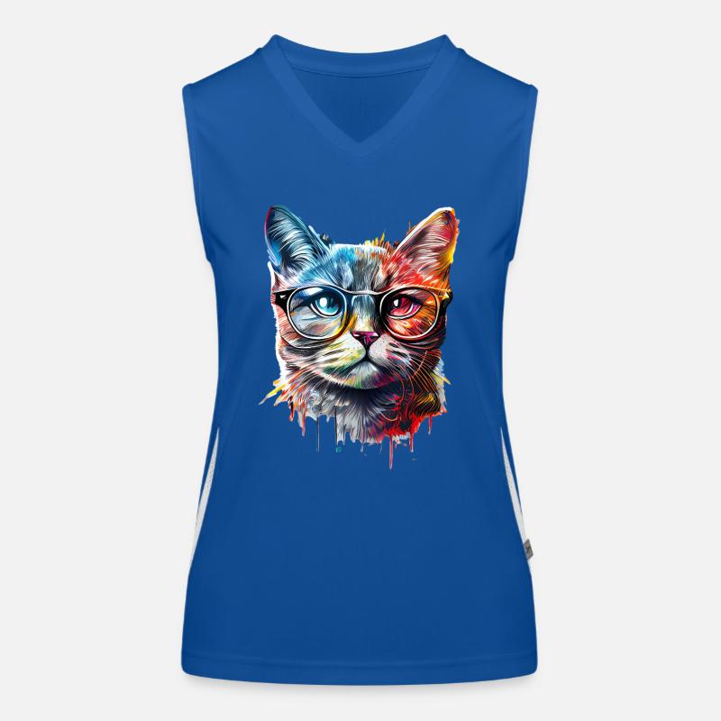 Chat coloré mignon Débardeur respirant contrasté Femme
