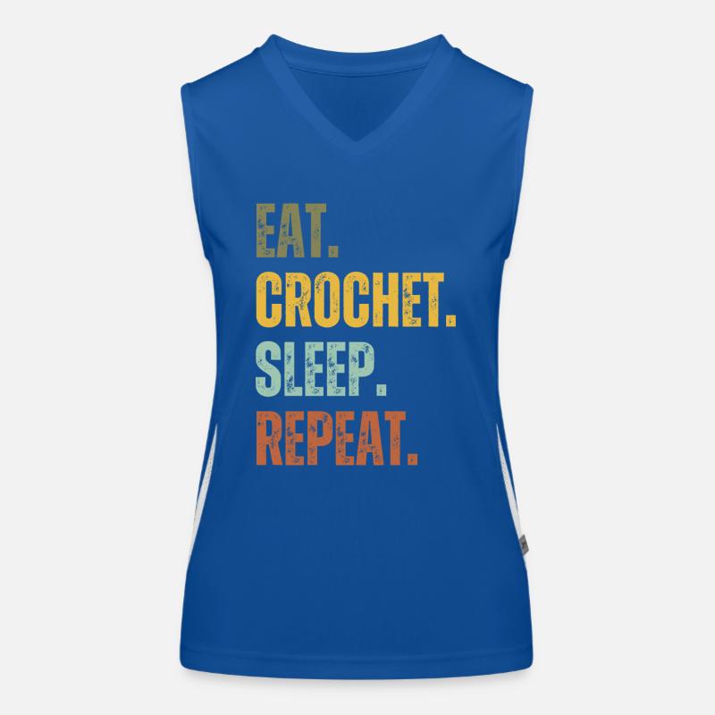 EAT CROCHET SLEEP REPEAT Women's Functional Contrast Tank Top