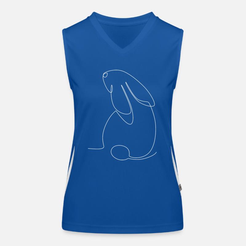 Rabbit line drawn Women's Functional Contrast Tank Top