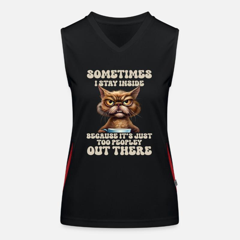 Katze Lustiger Spruch Funktionelles Kontrast-Tank Top für Frauen