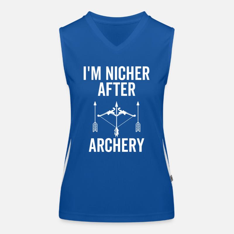 Archer Bowhunter I'm Nicher After Archery Target Débardeur respirant contrasté Femme