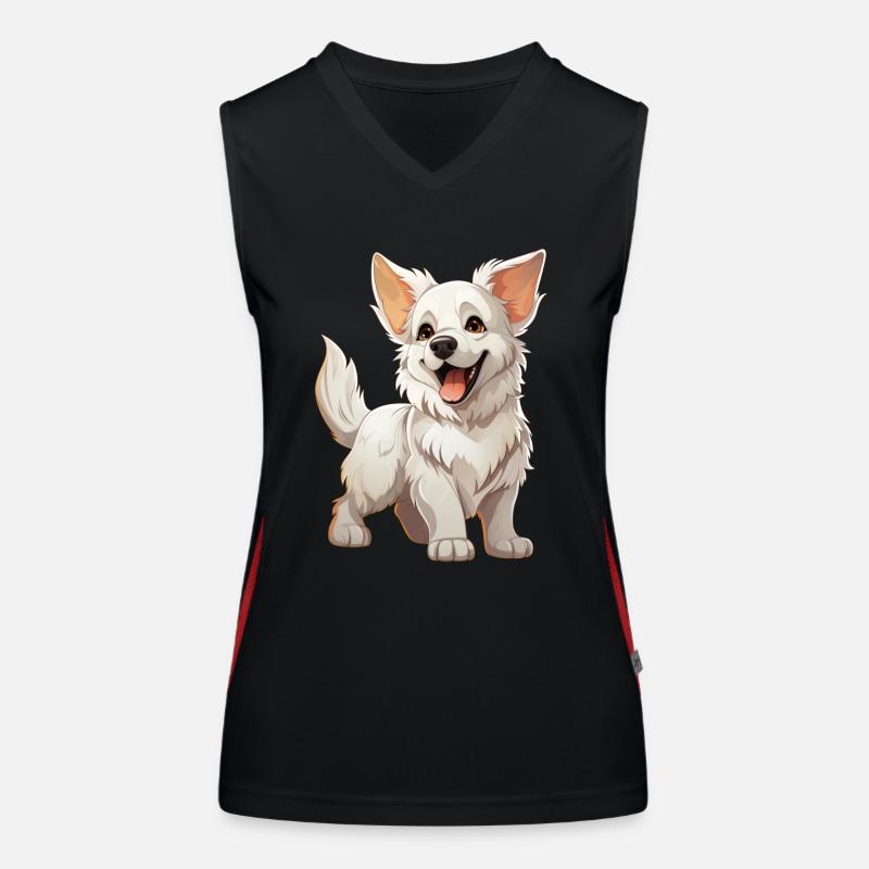 Little White Shepherd Dog Women's Functional Contrast Tank Top