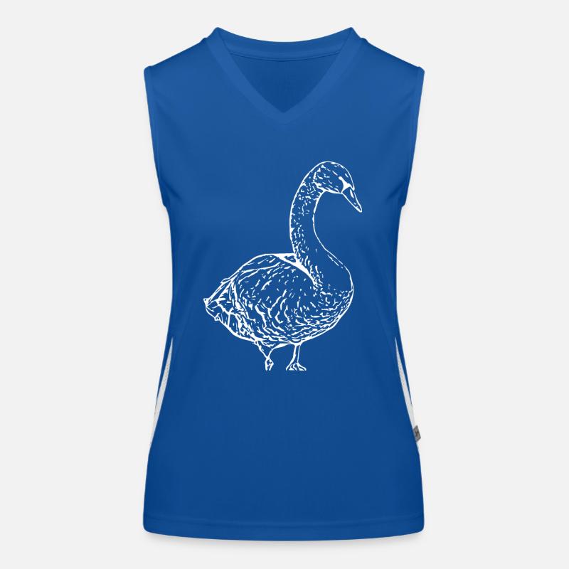 Schwan weiß Ente Vogel Gans Funktionelles Kontrast-Tank Top für Frauen
