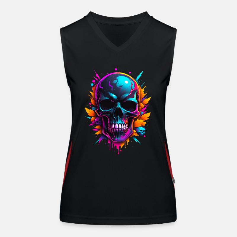 Skull Funktionelles Kontrast-Tank Top für Frauen