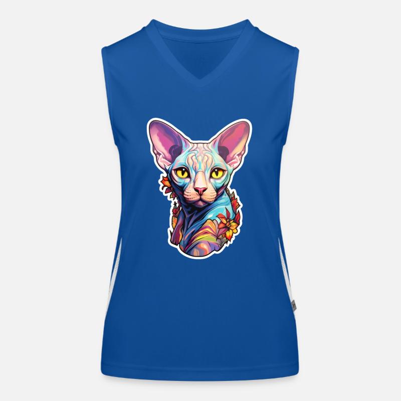 Sphynx Cat Head Women's Functional Contrast Tank Top