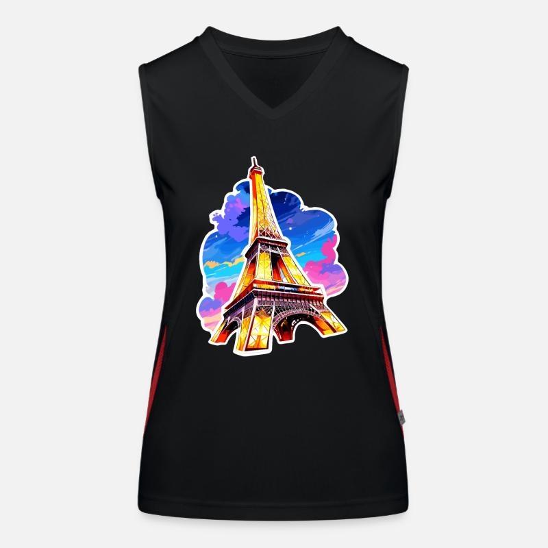 Eiffel tower #22 Débardeur respirant contrasté Femme