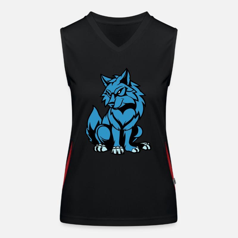 wolf comic tier Funktionelles Kontrast-Tank Top für Frauen