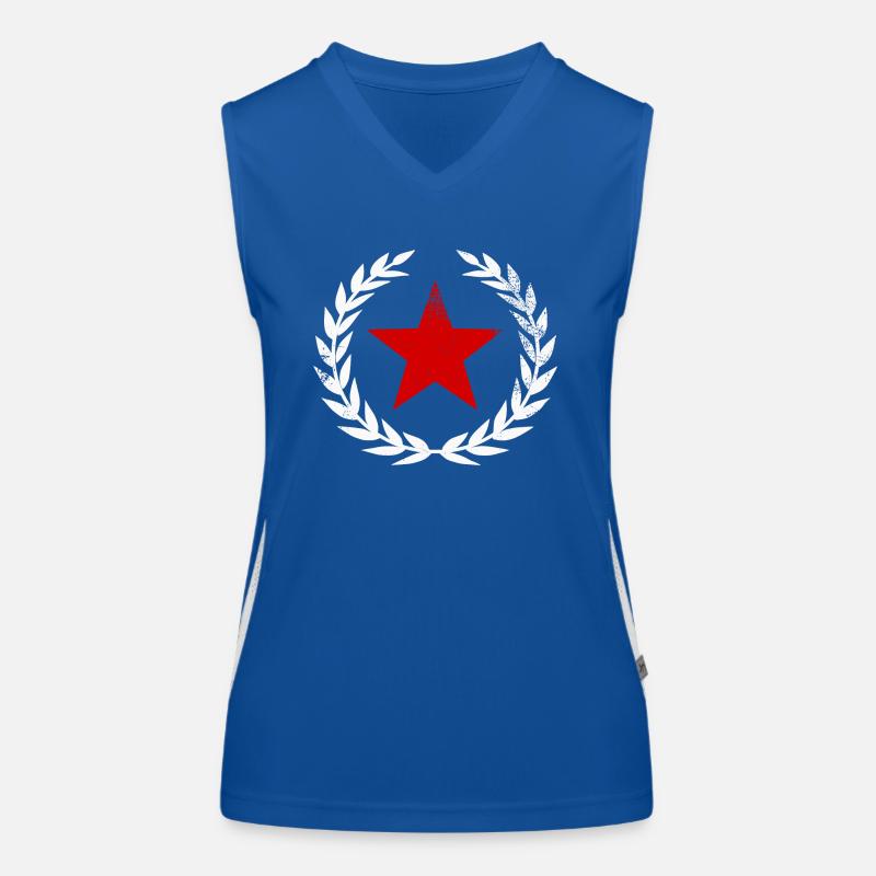 Roter Stern Funktionelles Kontrast-Tank Top für Frauen