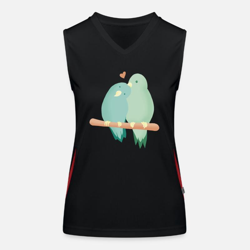 Love, birds hugging each other Women's Functional Contrast Tank Top