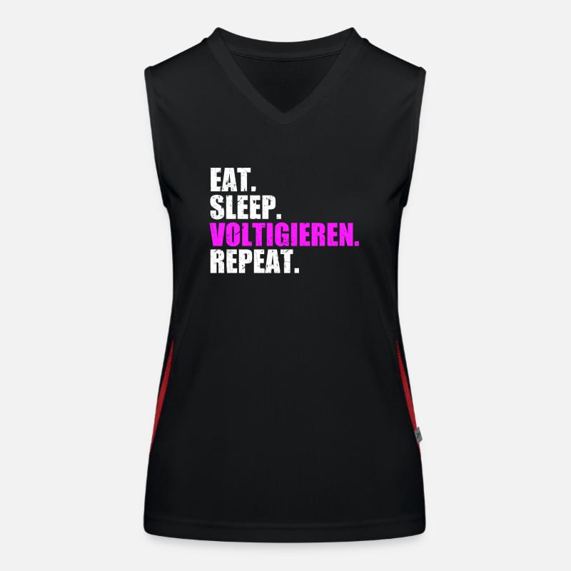 Eat Sleep Voltige Repeat Volti équitation Cheval Débardeur respirant contrasté Femme
