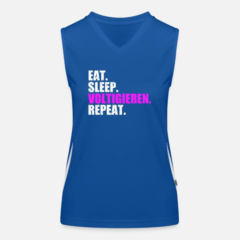 Eat Sleep Voltige Repeat Volti équitation Cheval Débardeur respirant contrasté Femme