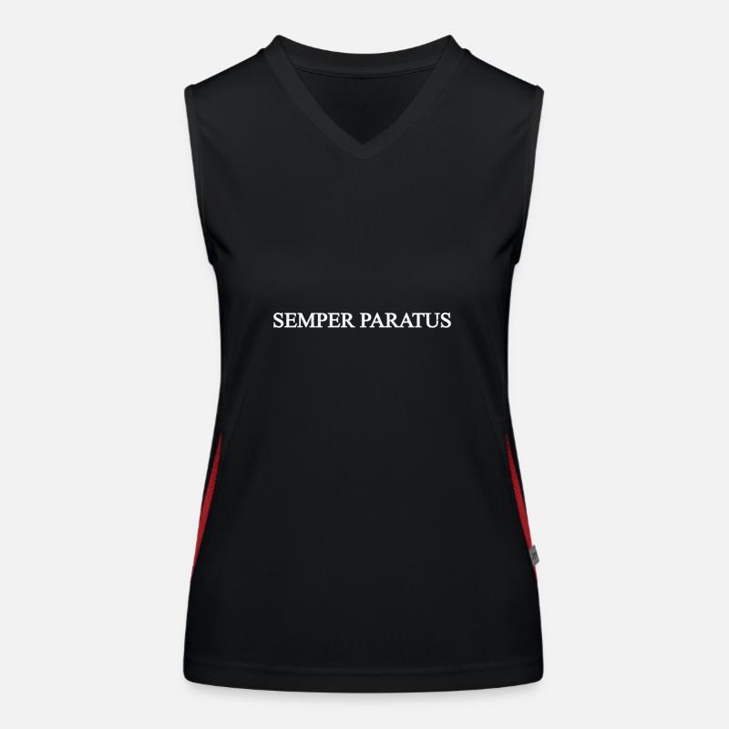 semper paratus USA soldier always ready par latin Women's Functional Contrast Tank Top