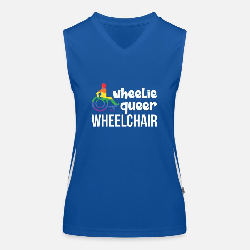 Rollstuhl Rollstuhlfahrer Handicap LGBT Humor Funktionelles Kontrast-Tank Top für Frauen